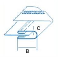 Приспособление для окантовки бейкой в четыре сложения с направителем UMA-10 25-6 H Ключи четырехгранные #4